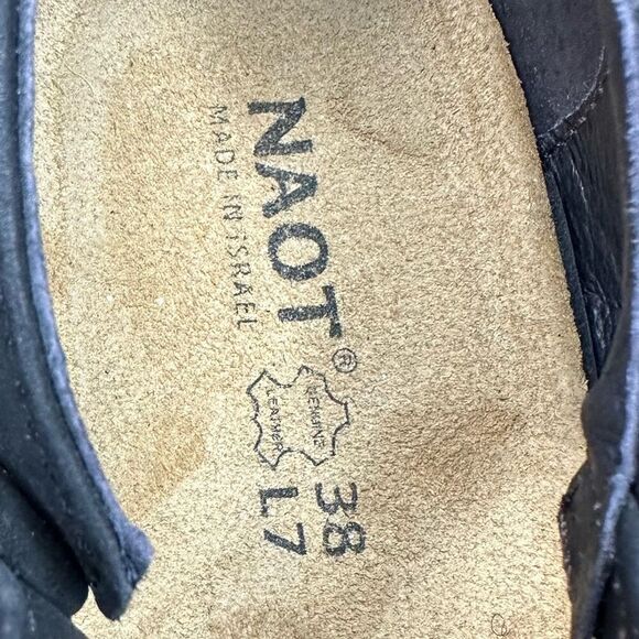 Naot Heel Black Velvet Nubuk Mary Jane Shoes, Size 7 - Picture 10 of 12